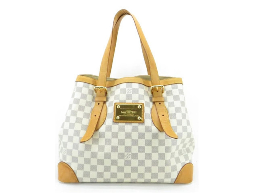 LOUIS VUITTON Hampstead Tote Bag Damier Azur White